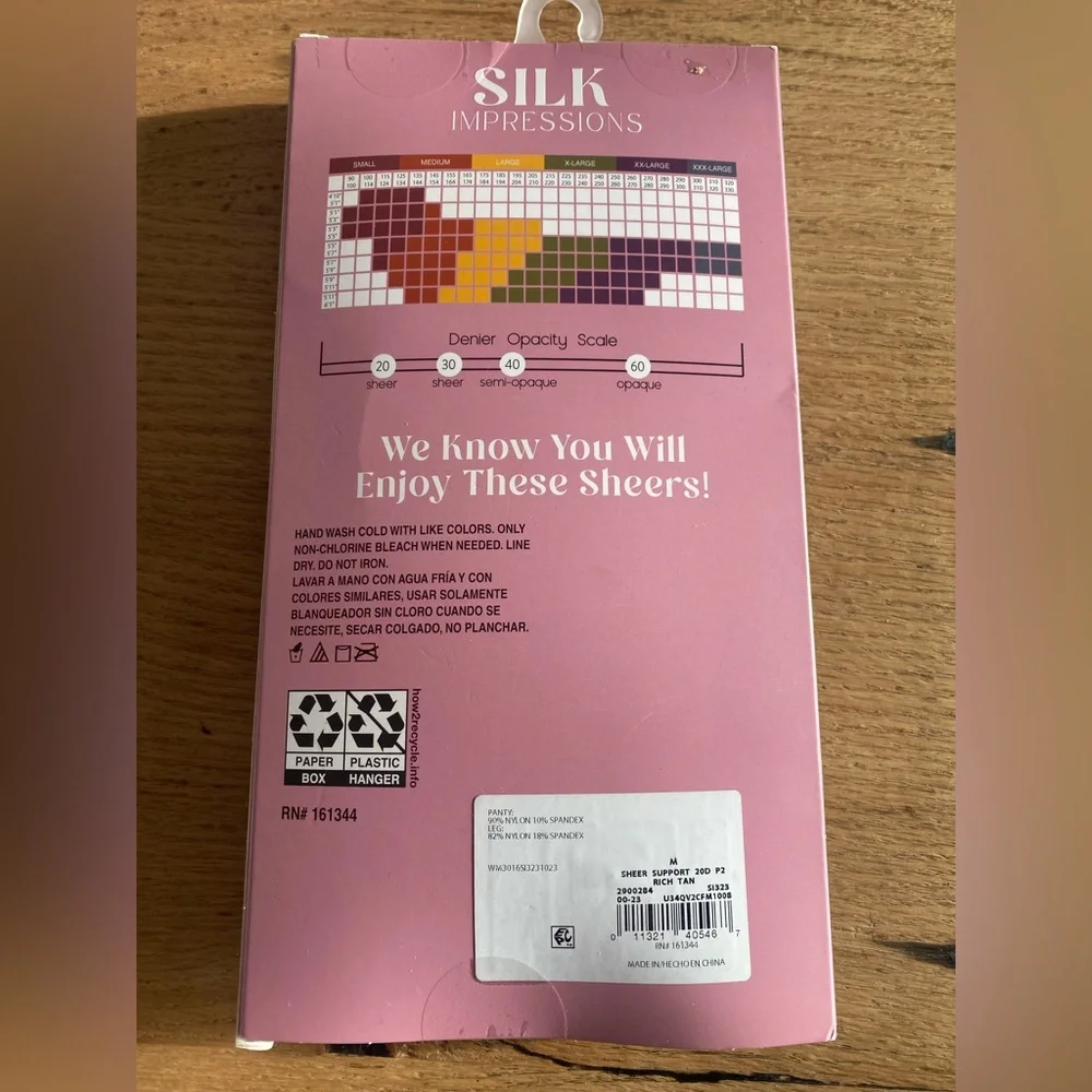Silk Impressions 2 Pair‎ Sheer Pantyhose Women’s Medium NWOT